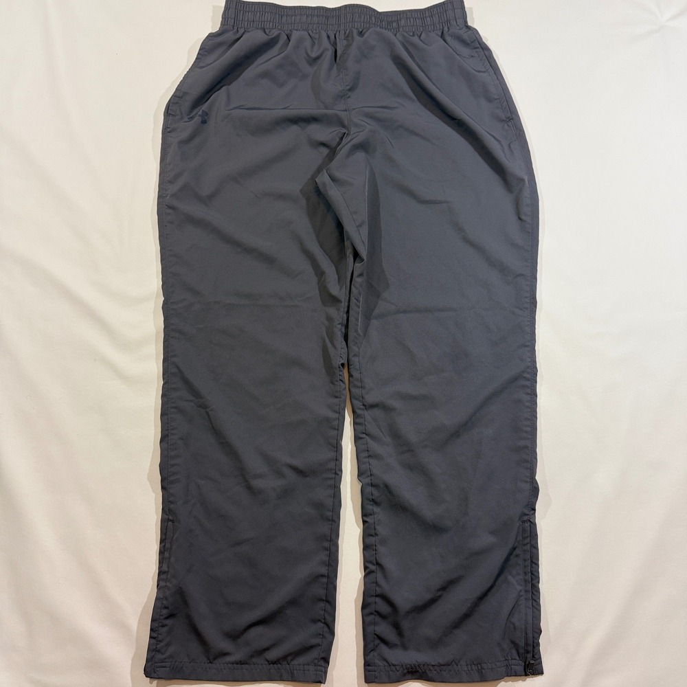 Under Armour Pants Mens Large Gray Good Mesh Lined Athletic Warm Up 1239481